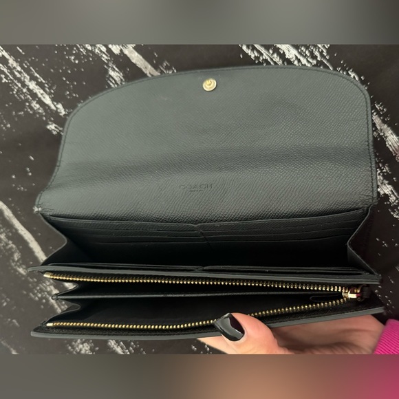 Coach Slim Envelop Wallet Crossgrain Leather - Picture 2 of 4